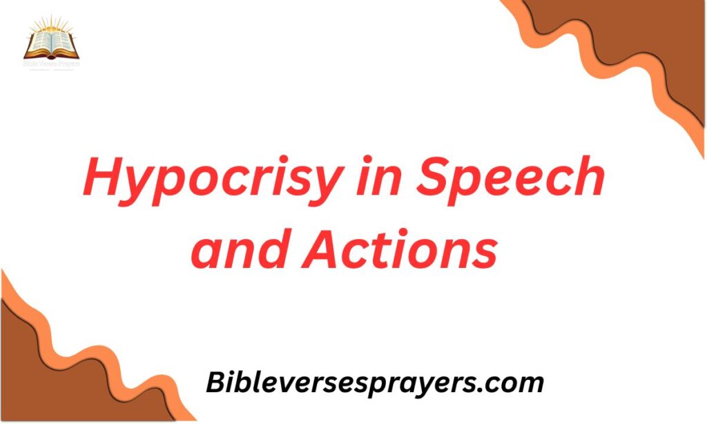 Hypocrisy in Speech and Actions
