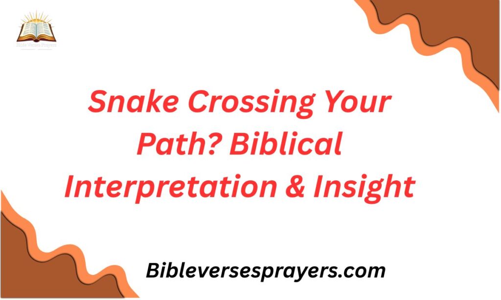 Snake Crossing Your Path? Biblical Interpretation & Insight